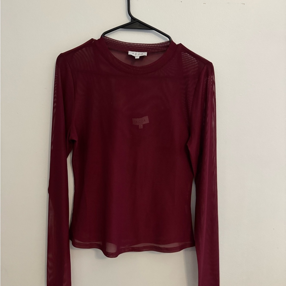 Elegant Red Fitted Long Sleeve Blouse